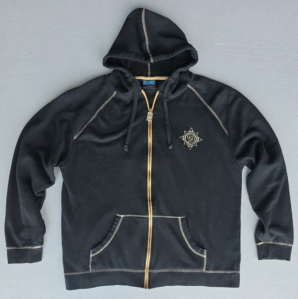 Hearthstone: Heroes of Warcraft Embroidered Hoodie, SZ 2XL Blizzard Sweatshirt